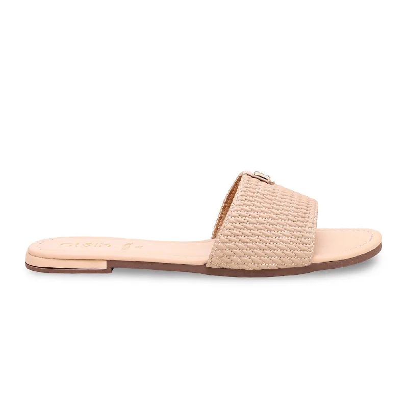 Men's slippers with a shock - absorbing midsole Beige Formal Slipper FR8243