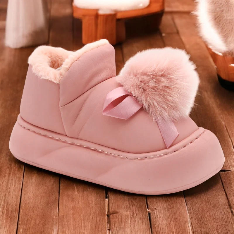 Men's slippers with a breathable fabric upper Warm fur shoes