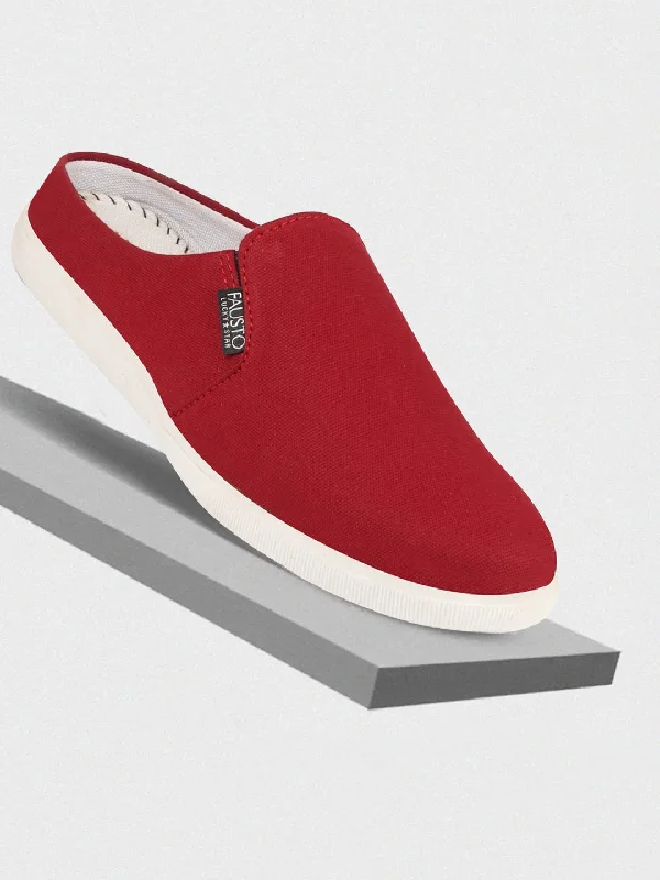 Men's casual sneakers with a mesh upper Men Cherry Casual Back Open Canvas Stylish Slip On Shoes