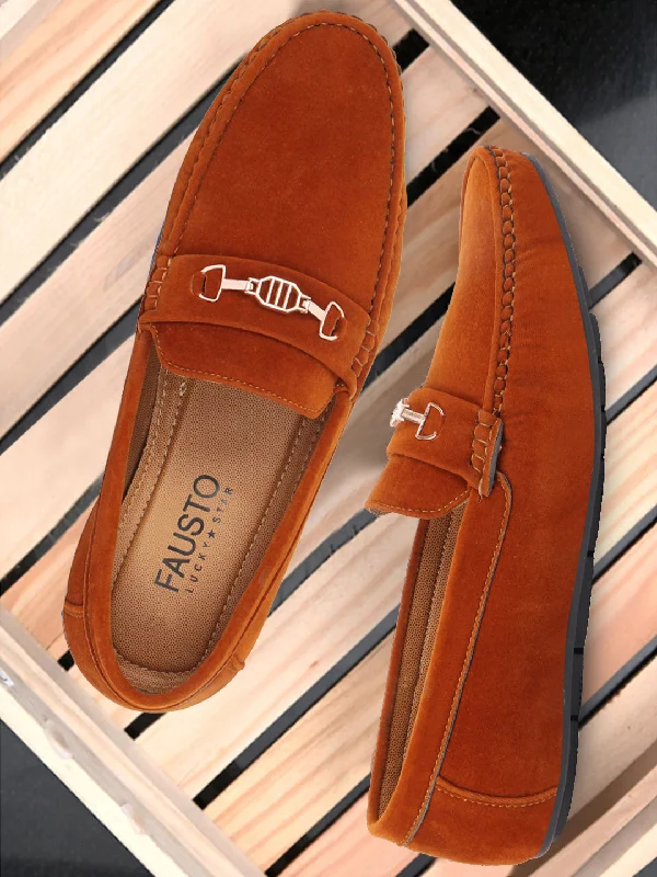 Men's casual shoes with a soft insole for cushioning Basics Men Tan Horsebit Buckle Outdoor Comfort Loafer Shoes Men's casual shoes with a soft insole for cushioning Basics Men Tan Horsebit Buckle Outdoor Comfort Loafer Shoes