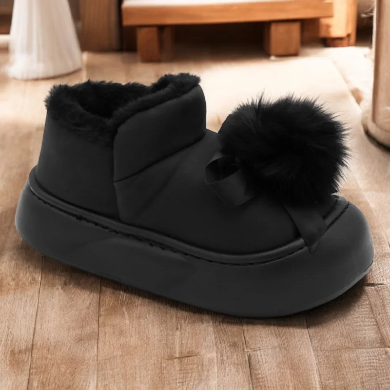 Men's slippers with a pointed toe for a stylish appearance Warm fur shoes