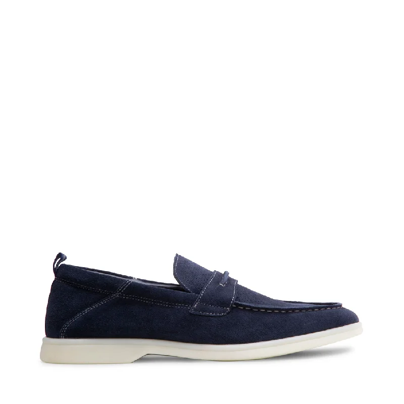 Men's leather loafers with a penny slot Men's leather loafers with a penny slot QUINN BLUE SUEDE Men's leather loafers with a penny slot Men's leather loafers with a penny slot QUINN BLUE SUEDE