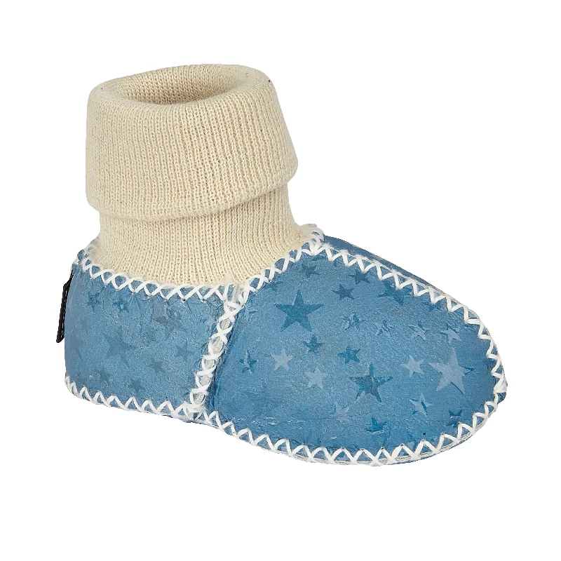 Men's slippers with a soft, flexible sole BABY SHEEPSKIN SLIPPER SOCKS - NAVY STAR