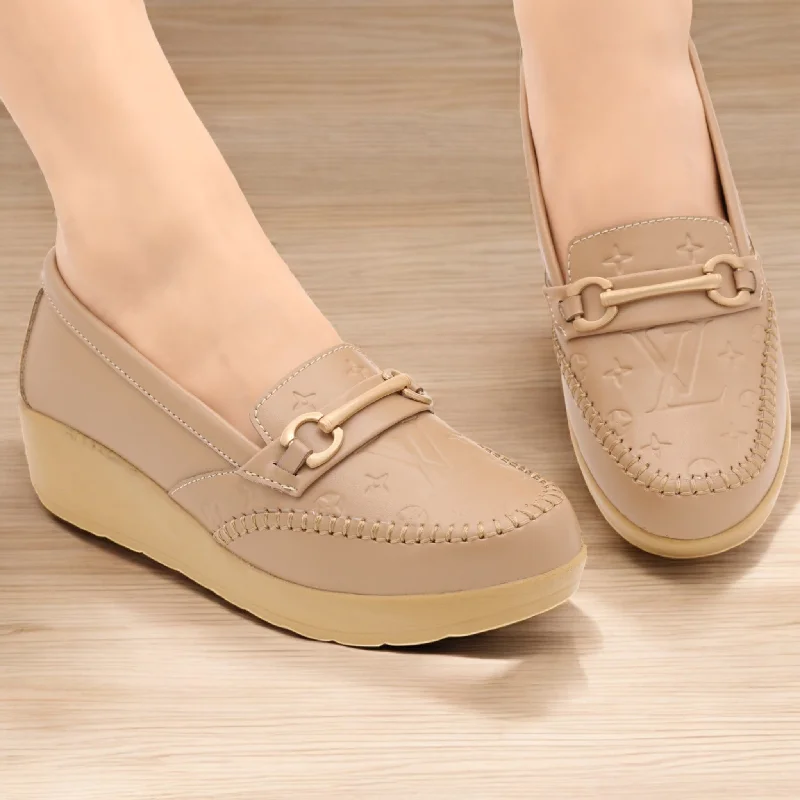 Men's slippers in a warm color like red or brown Velma wedge pump