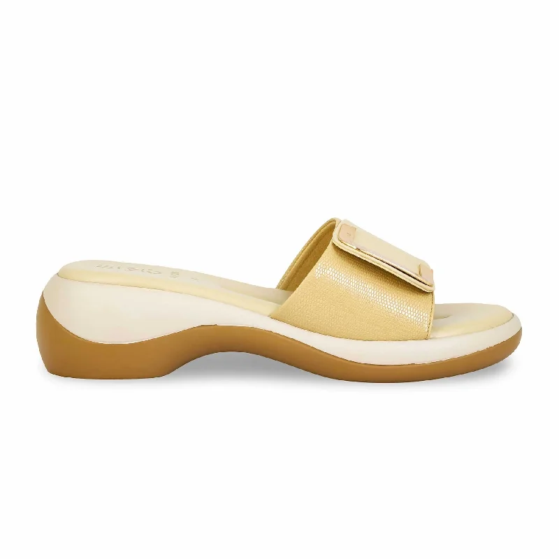 Leather men's slippers with a mule style Beige Formal Slipper PU0528