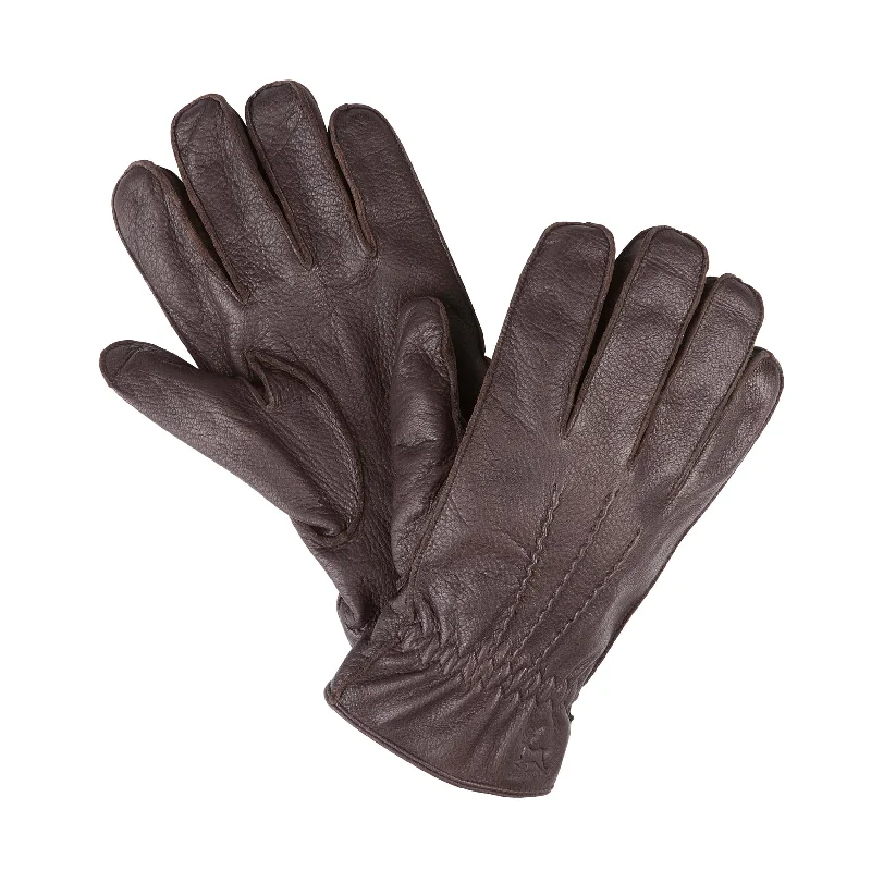 Men's slippers with a Velcro closure for easy on and off MENS BROWN DEERSKIN GLOVES