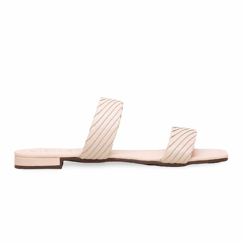 Men's slippers with a leather sole for a classic look Beige Formal Slipper FR8244