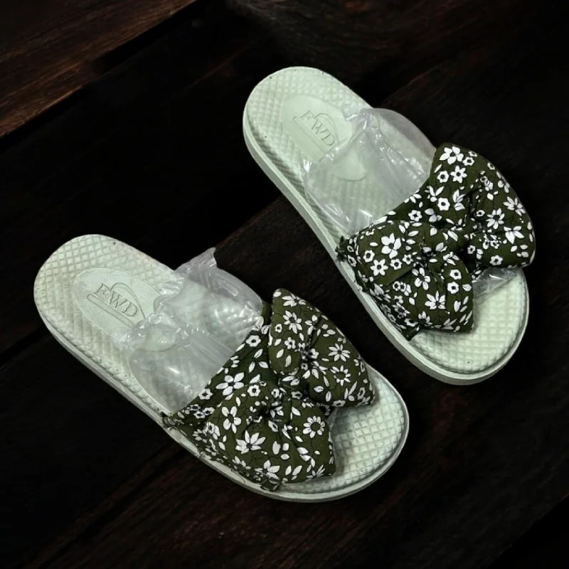 Men's plush slippers with a faux fur lining Green slipper