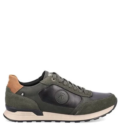 Men's casual shoes with a low - profile design RIEKER ARTHUR GREEN U0305