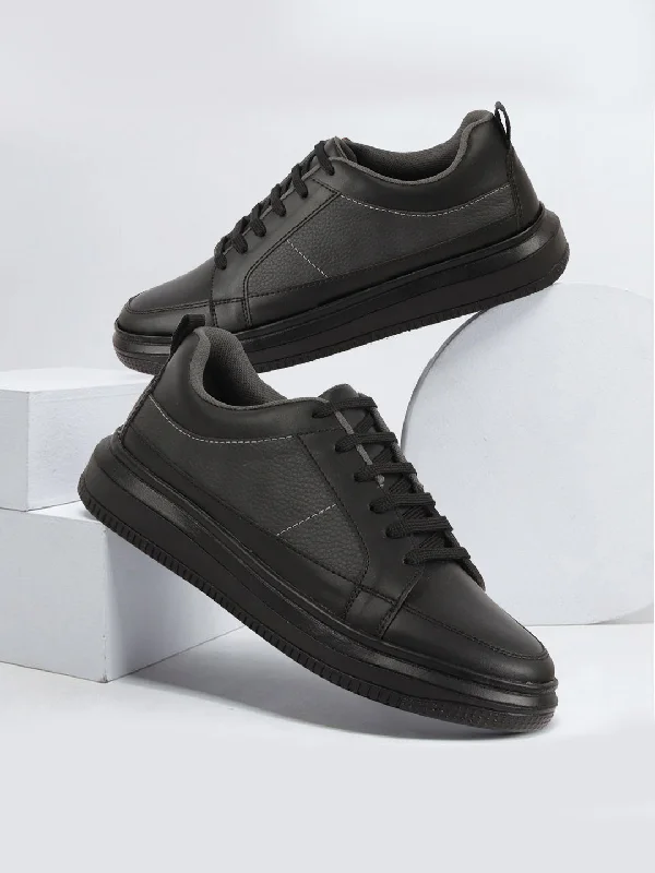 Men's casual sneakers with a mesh upper Men Black Classic Chunky Lace Up Sneaker Ankle Shoes|Walking|Low Top|Casual Shoe Men's casual sneakers with a mesh upper Men Black Classic Chunky Lace Up Sneaker Ankle Shoes|Walking|Low Top|Casual Shoe