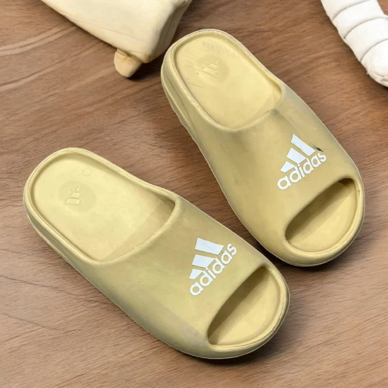 Men's plush slippers with a faux fur lining Yellow comfy slipper