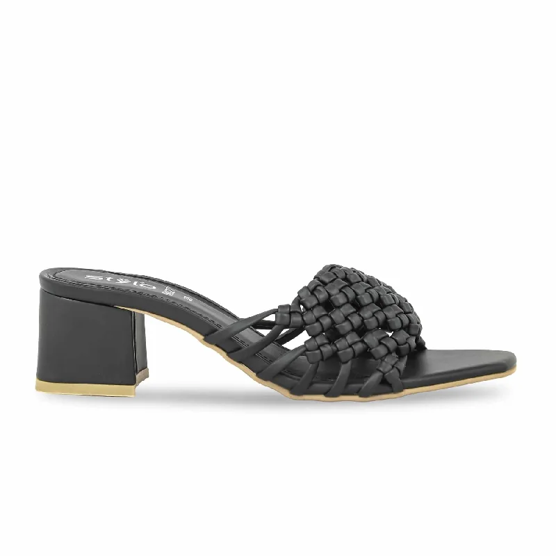 Men's slippers in a warm color like red or brown Black Formal Slipper FR8275