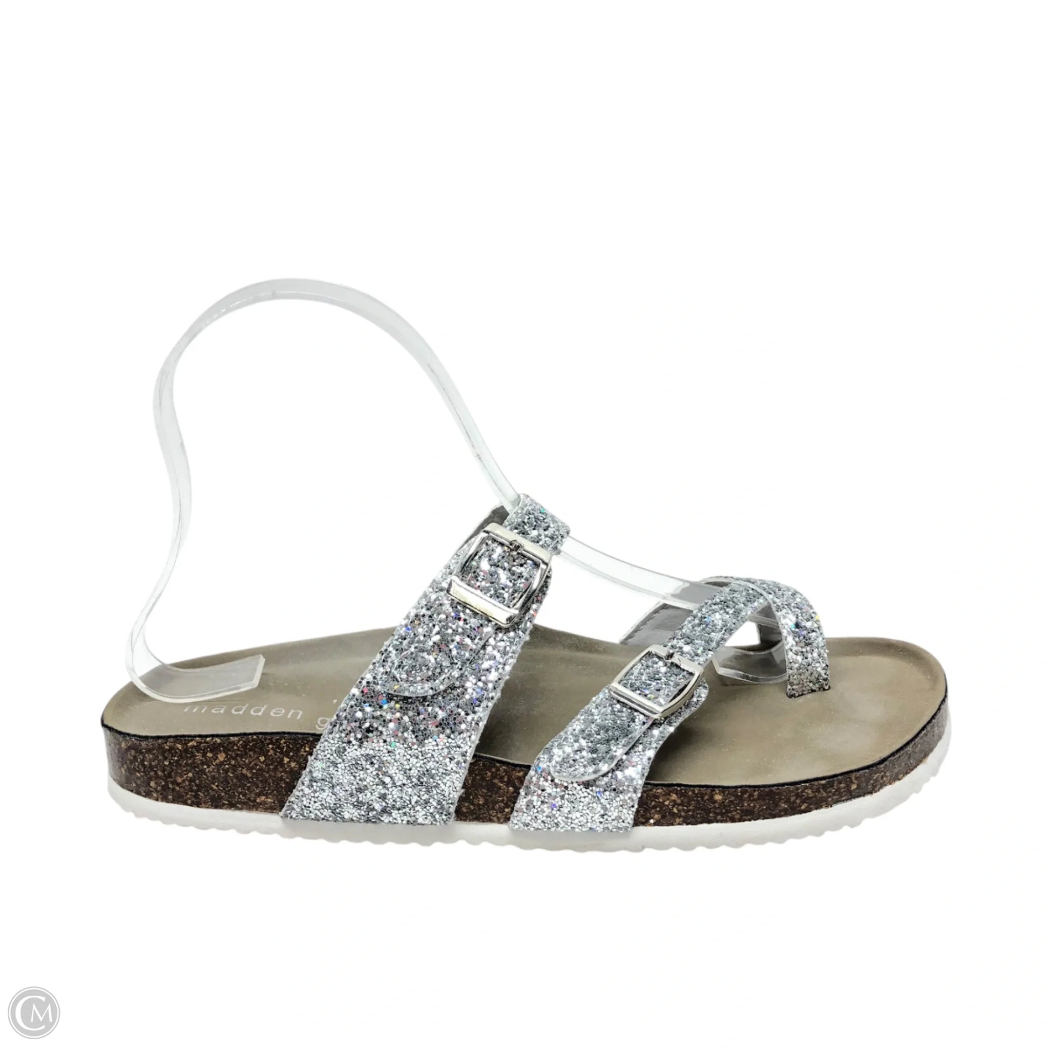 Men's sandals with a rubber sole for traction Men's sandals with a rubber sole for traction Sandals Flats By Madden Girl In Silver, Size: 7 Men's sandals with a rubber sole for traction Men's sandals with a rubber sole for traction Sandals Flats By Madden Girl In Silver, Size: 7