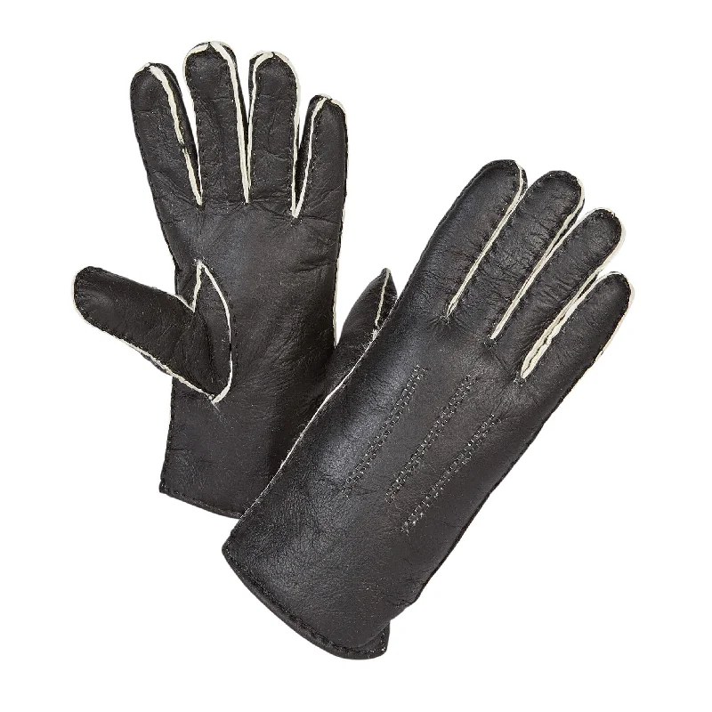 Men's slippers with a rubber sole for outdoor use LADIES NAPPA GLOVES - BLACK