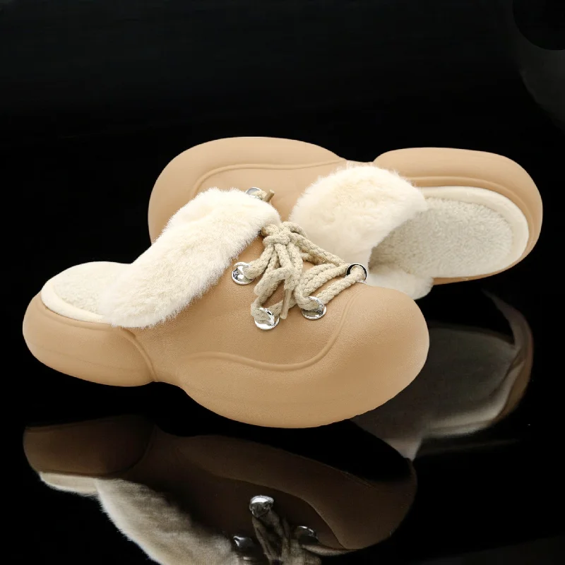 Men's plush slippers with a faux fur lining Balita half shoes