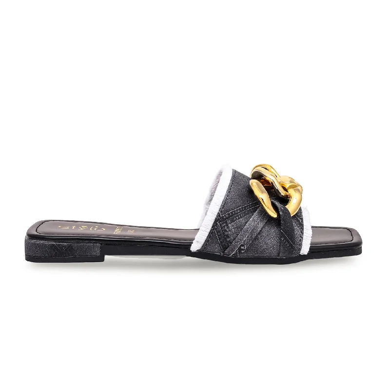 Men's slippers with a Velcro closure for easy on and off Black Formal Slipper FR8066 Men's slippers with a Velcro closure for easy on and off Black Formal Slipper FR8066