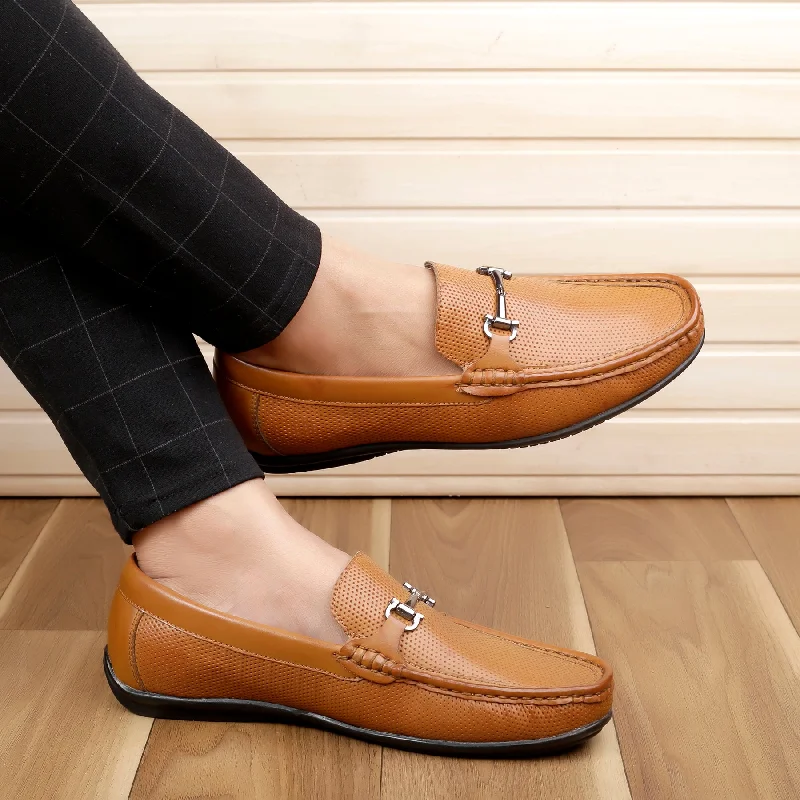 Men's casual shoes with a metallic trim Bacca Bucci PARIS Loafers Moccasins Shoes for Men with Elegant Buckle