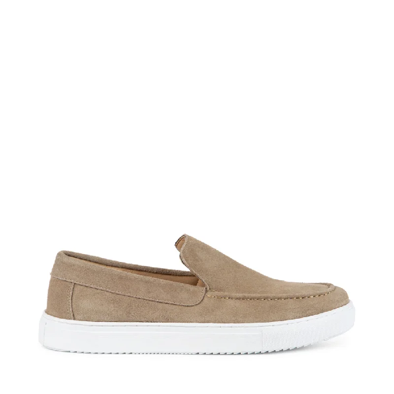 Men's loafers with a moc - toe design Men's loafers with a moc - toe design ELLUM BEIGE SUEDE Men's loafers with a moc - toe design Men's loafers with a moc - toe design ELLUM BEIGE SUEDE