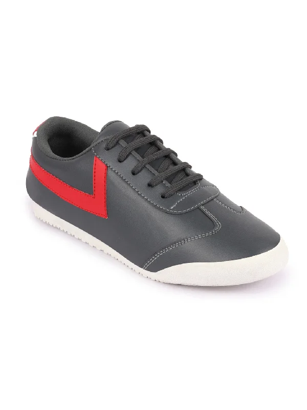 Men's casual shoes with a geometric pattern Men Grey Lace-Up Classic Striped Sneakers Casual Shoes Men's casual shoes with a geometric pattern Men Grey Lace-Up Classic Striped Sneakers Casual Shoes