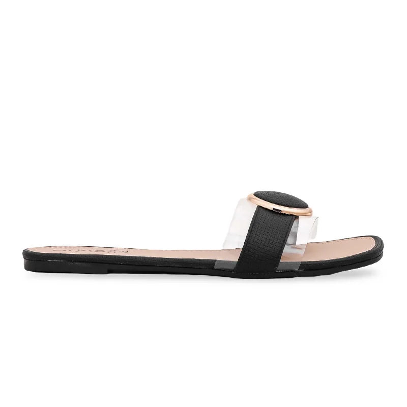 Men's slippers with a removable insole for cleaning Black Casual Slipper CL1546