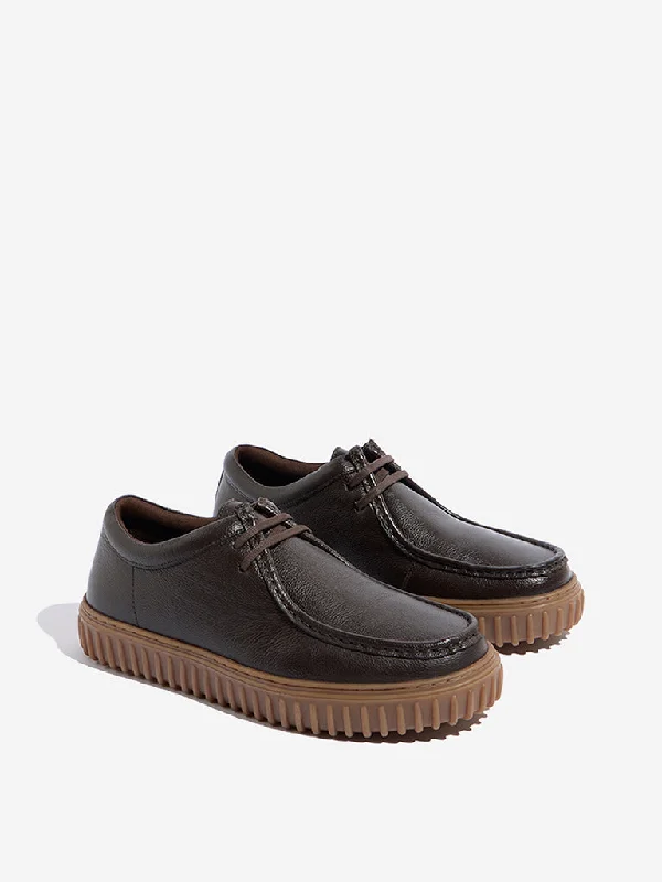 Men's casual shoes with a soft insole for cushioning SOLEPLAY Dark Brown Lace-Up Shoes Men's casual shoes with a soft insole for cushioning SOLEPLAY Dark Brown Lace-Up Shoes
