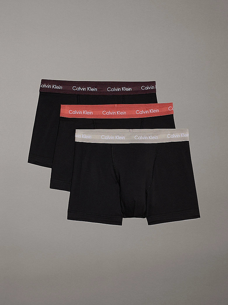 Men's slippers with a leather sole for a classic look Calvin Klein COTTON STRETCH Mens 3 Pack Trunks Multicoloured