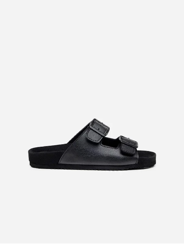 Men's sandals with a buckle closure Men's sandals with a buckle closure Truda Unisex Vegan Leather Two-Strap Sandals | Black Men's sandals with a buckle closure Men's sandals with a buckle closure Truda Unisex Vegan Leather Two-Strap Sandals | Black