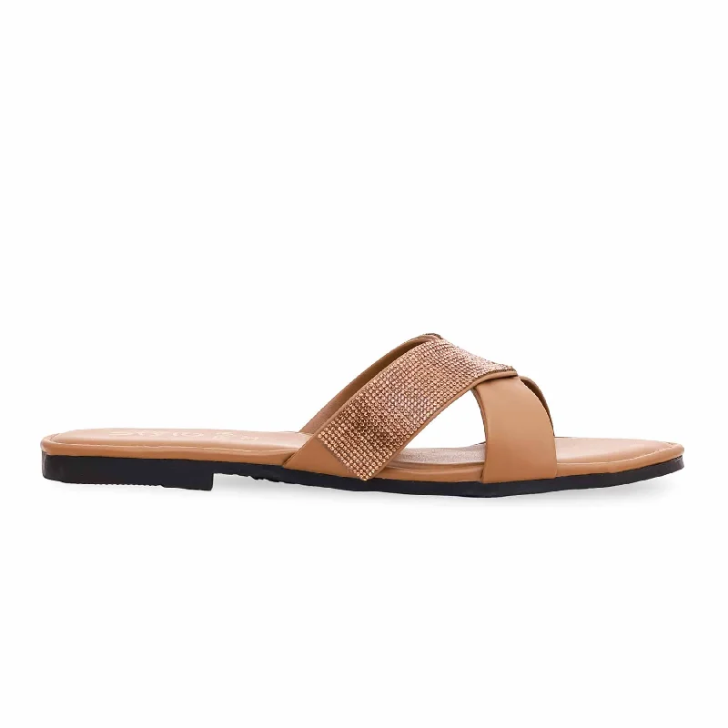 Men's slippers with a logo patch on the side Brown Formal Slipper FR8166