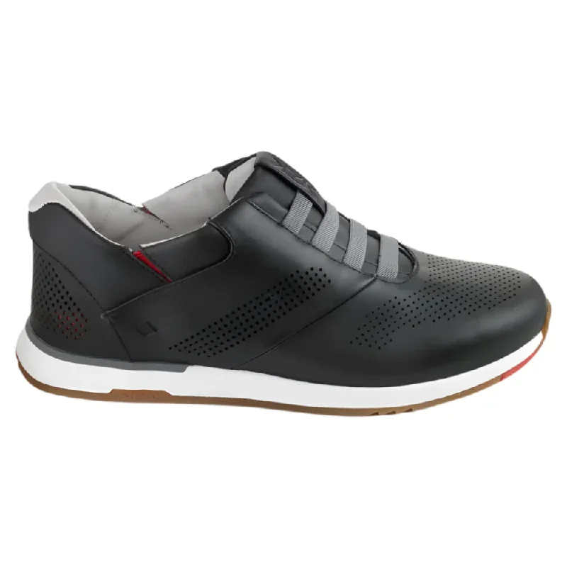 Men's casual shoes with a metallic trim Kizik Men's Boston Black Leather