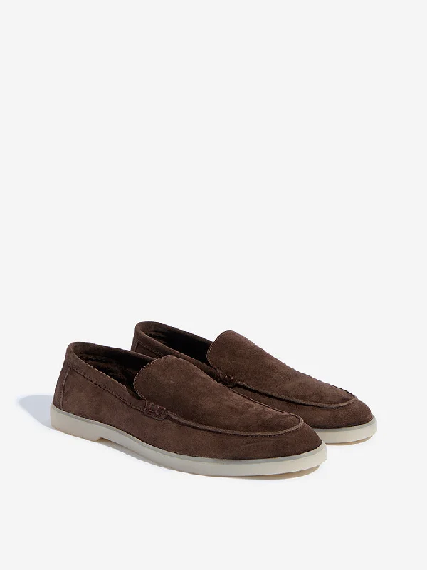 Men's casual sneakers with a mesh upper SOLEPLAY Brown Faux-Suede Loafers