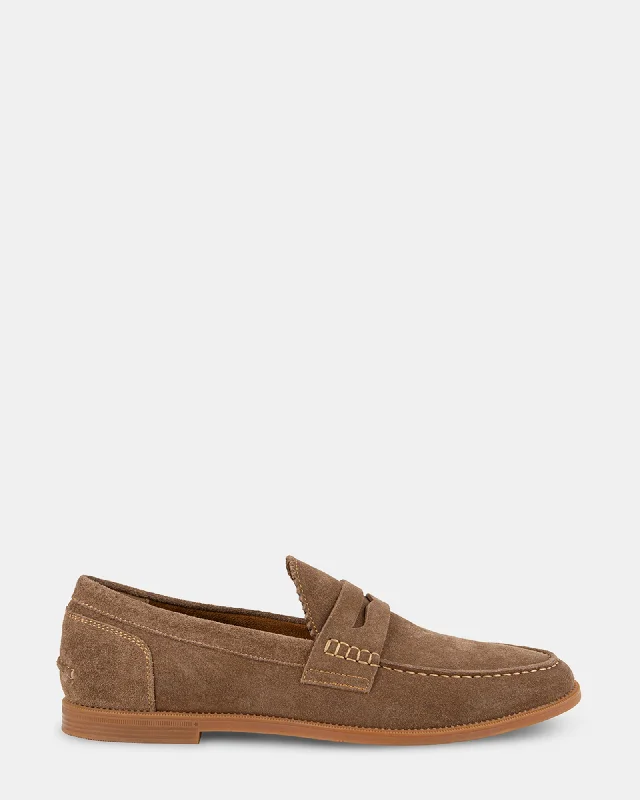 Men's loafers with a low - heeled design Men's loafers with a low - heeled design RAMSEE TAUPE SUEDE Men's loafers with a low - heeled design Men's loafers with a low - heeled design RAMSEE TAUPE SUEDE
