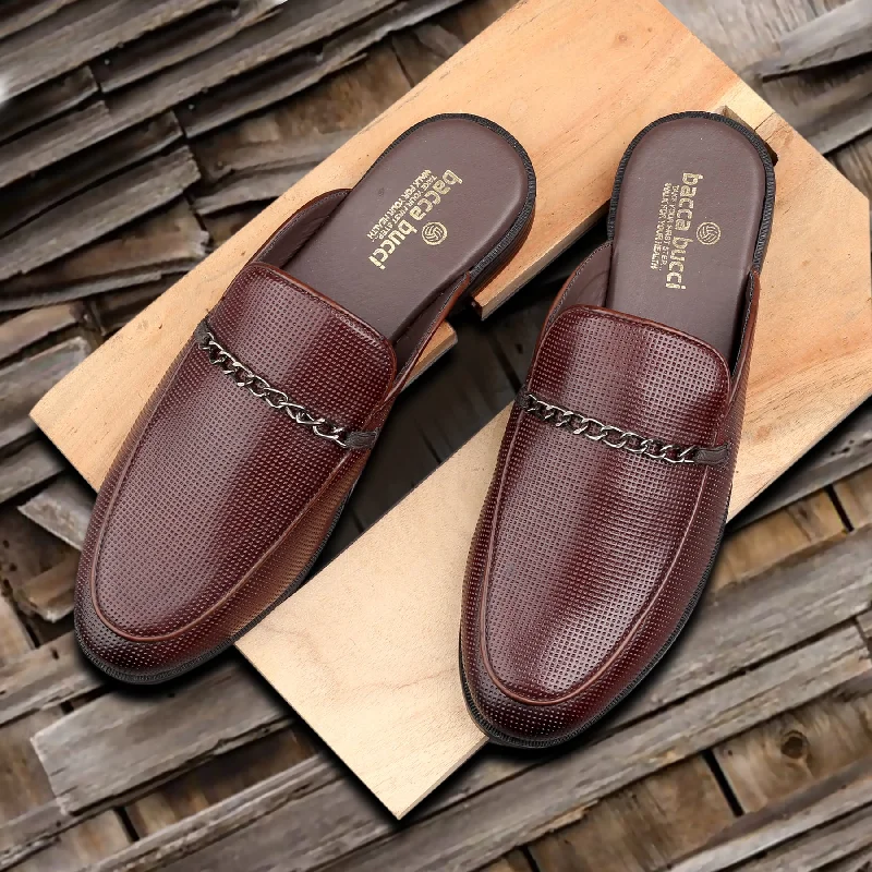 Men's casual shoes with a padded heel for comfort Bacca Bucci MOROCCO Mules Clogs Open back Loafers with Comfortable Memory Insoles Men's casual shoes with a padded heel for comfort Bacca Bucci MOROCCO Mules Clogs Open back Loafers with Comfortable Memory Insoles