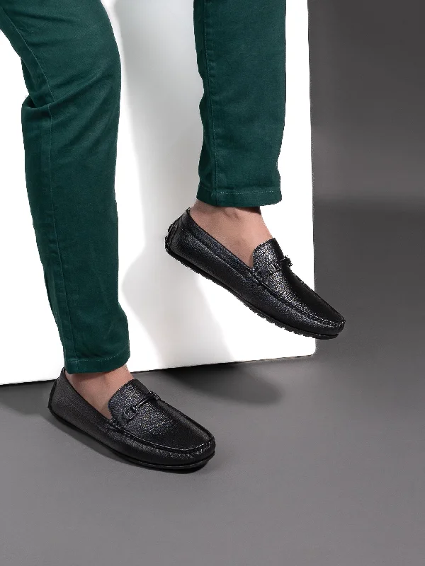 Men's casual shoes with a geometric pattern Alberto Torresi Mild Grained Synthetic Buckled Black Men's Loafer Men's casual shoes with a geometric pattern Alberto Torresi Mild Grained Synthetic Buckled Black Men's Loafer