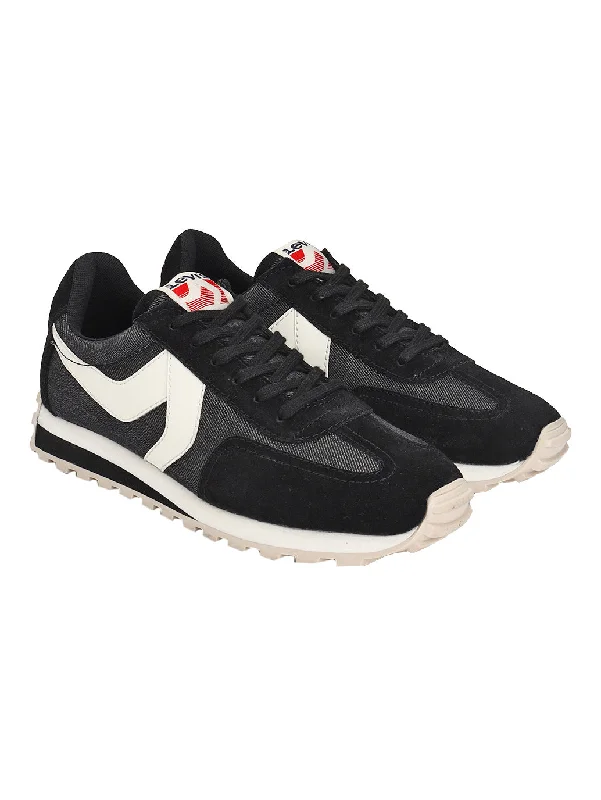 Men's casual shoes with a thick sole for added height Men's Black Colorblock Sneakers Men's casual shoes with a thick sole for added height Men's Black Colorblock Sneakers