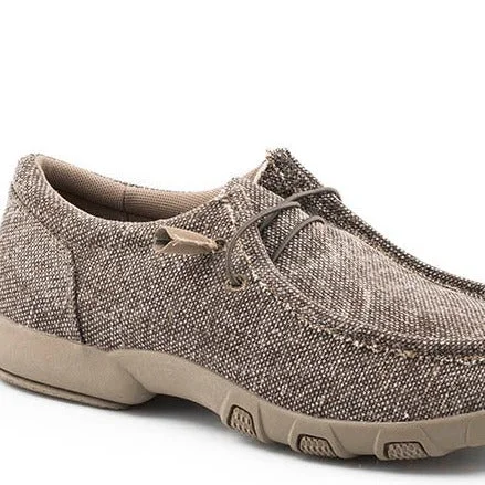 Men's casual shoes with a soft insole for cushioning Roper Men's Chillin Brown Canvas Driving Moc Men's casual shoes with a soft insole for cushioning Roper Men's Chillin Brown Canvas Driving Moc