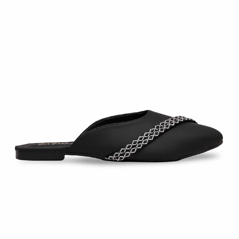 Men's slippers with a padded footbed for all - day comfort Women's Black Mules CL1842