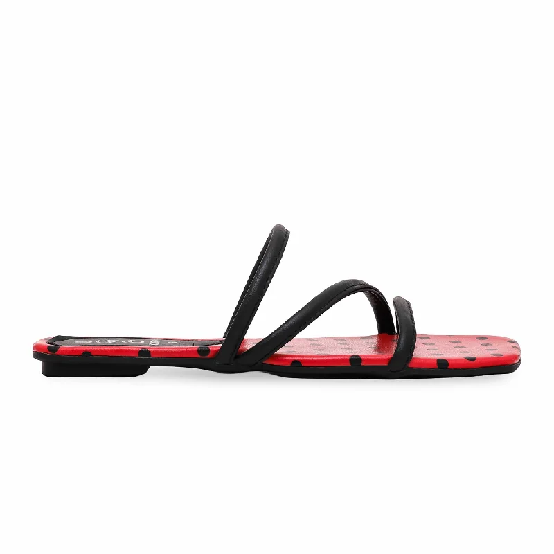 Men's slippers with a non - slip outsole for safety Black Casual Slipper CL1711