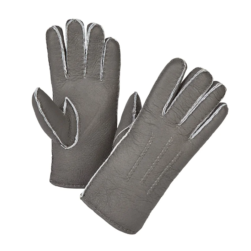 Men's slippers with a leather sole for a classic look LADIES NAPPA GLOVES - STONE