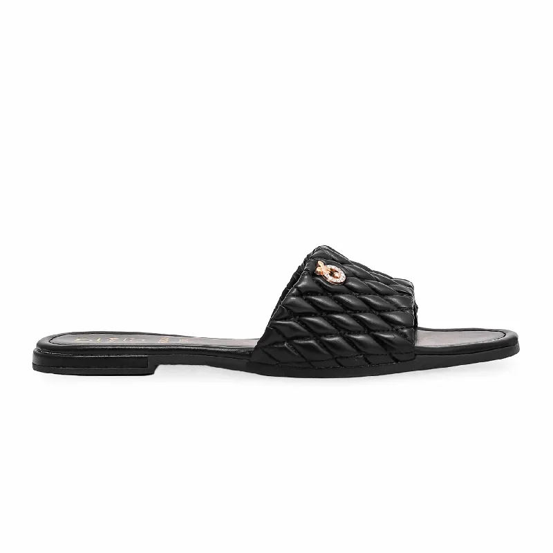 Men's slippers with a Velcro closure for easy on and off Black Formal Slipper FR8245