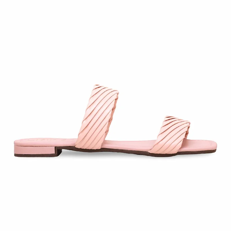 Men's slippers with a leather sole for a classic look Pink Formal Slipper FR8244