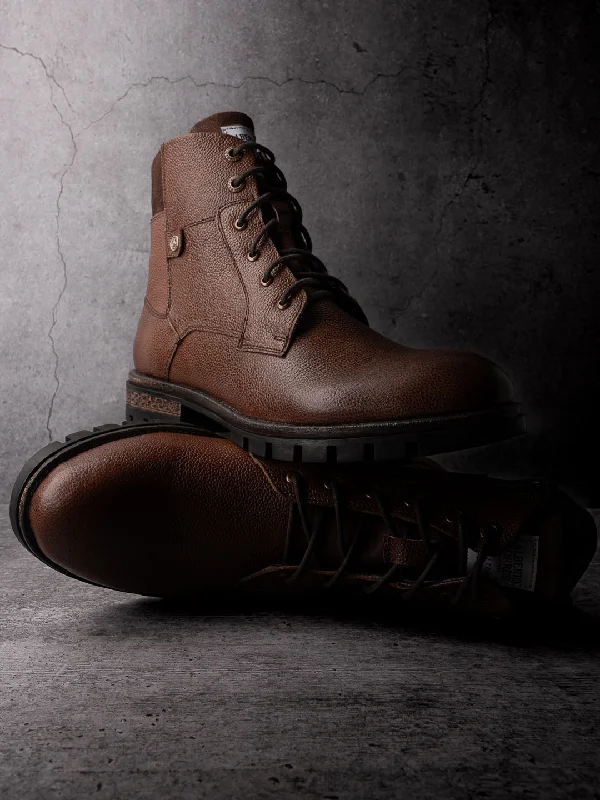 Men's casual shoes with a floral print for a unique style Alberto Torresi Headon Series Devl557 Mild Leather Long Lace Up Boots