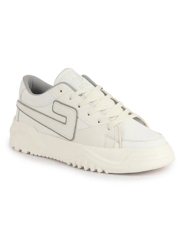 Men's casual sneakers with a mesh upper Men White Low Top Chunky Lace-Up Sneaker Shoes|Low Ankle Casual Shoes|All Day Comfortable Sneakers Men's casual sneakers with a mesh upper Men White Low Top Chunky Lace-Up Sneaker Shoes|Low Ankle Casual Shoes|All Day Comfortable Sneakers