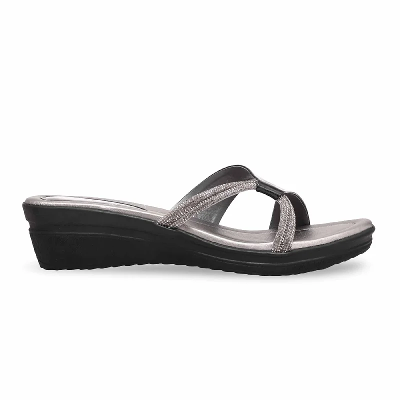 Men's slippers with a memory foam insole Grey Formal Slipper PU0330