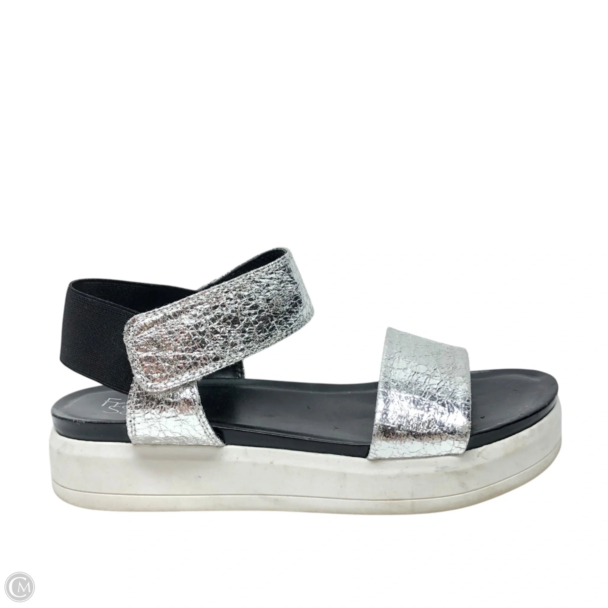 Men's sandals with a durable outer sole Men's sandals with a durable outer sole Sandals Heels Platform By Franco Sarto In Silver, Size: 9