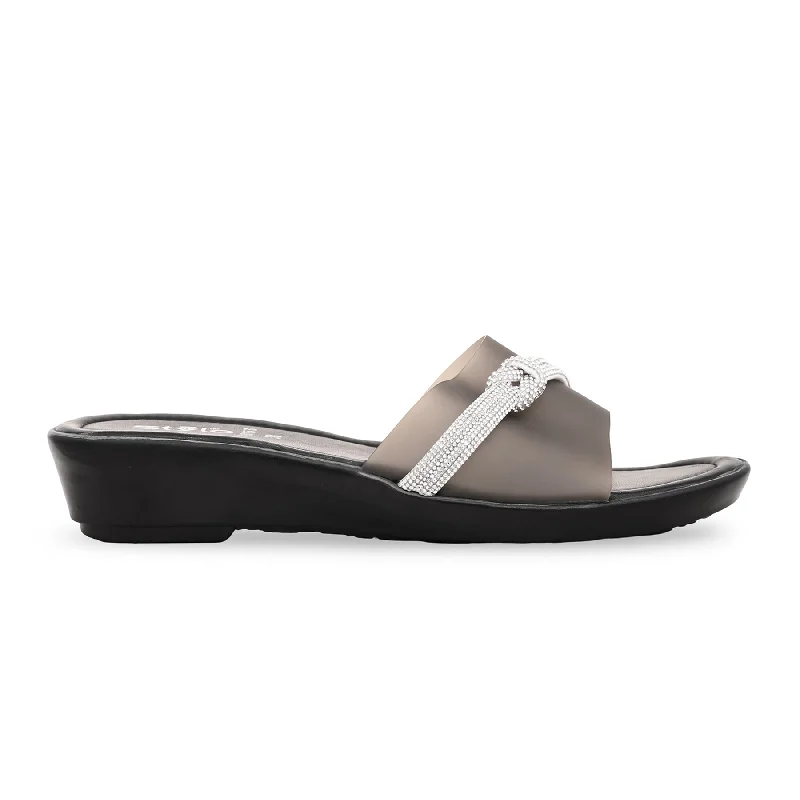 Leather men's slippers with a mule style Black Formal Slipper PU0153