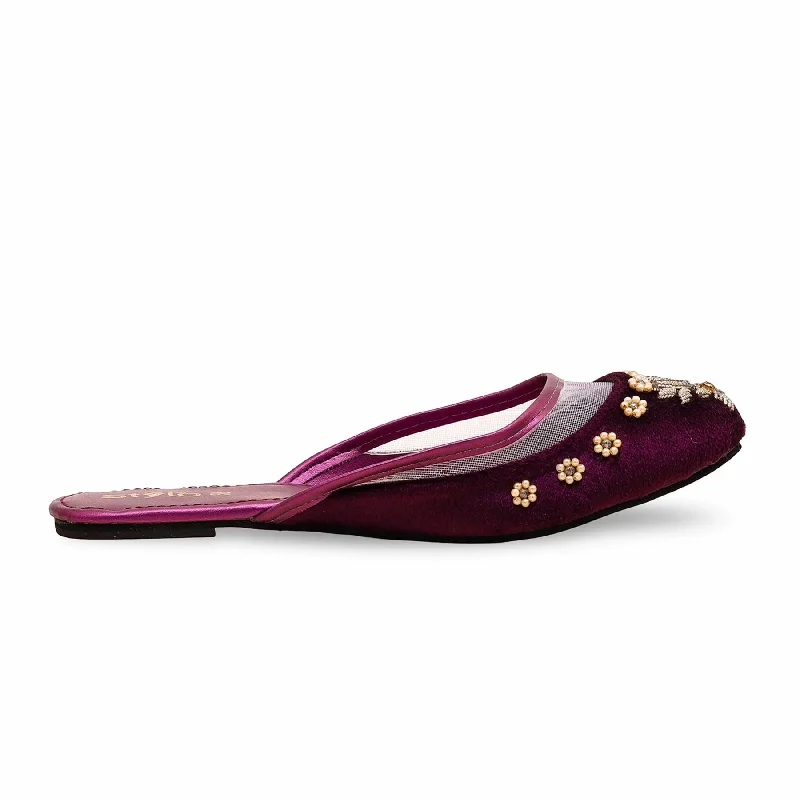 Men's slippers with a breathable fabric upper Purple Fancy Khusa EC8489