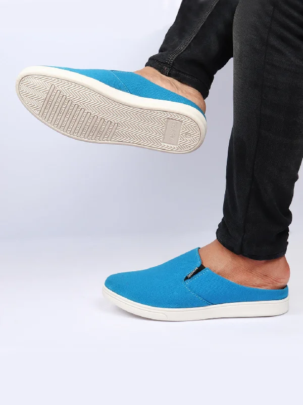 Men's casual sneakers with a mesh upper Men Light Blue Casual Back Open Canvas Stylish Slip On Shoes Men's casual sneakers with a mesh upper Men Light Blue Casual Back Open Canvas Stylish Slip On Shoes