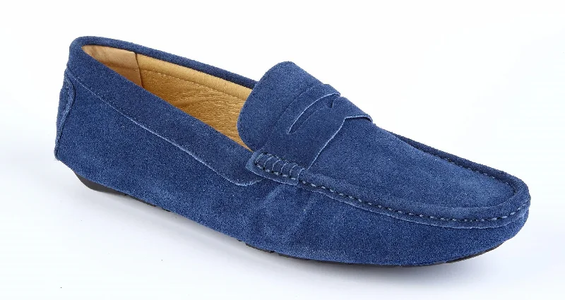 Men's slippers with a padded footbed for all - day comfort NAVY SUEDE DRIVING SHOES