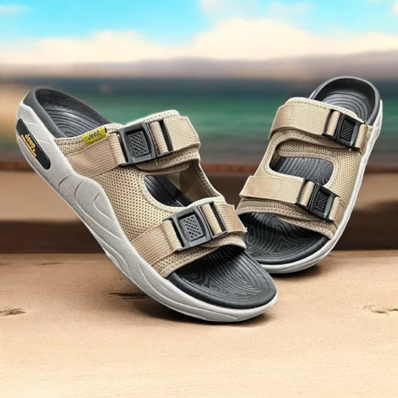 Men's slippers with a logo patch on the side Breathable men 23019