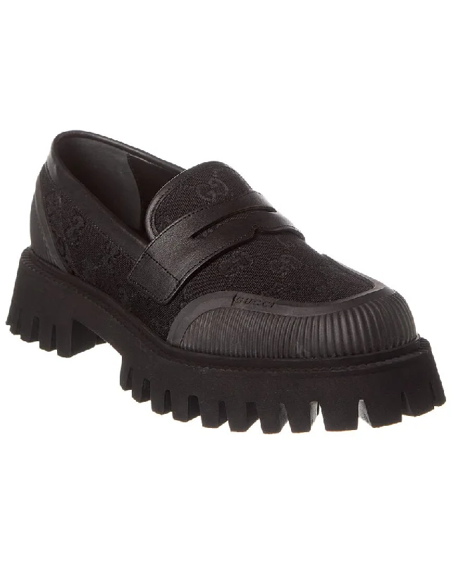 Men's loafers with a perforated leather upper for ventilation Men's loafers with a perforated leather upper for ventilation Gucci GG Canvas & Leather Loafer Men's loafers with a perforated leather upper for ventilation Men's loafers with a perforated leather upper for ventilation Gucci GG Canvas & Leather Loafer